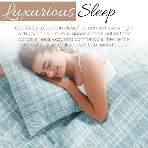 Simply Soft 3 Piece Polkadot Patterned Linen Sheet Set - Twin, Aqua
