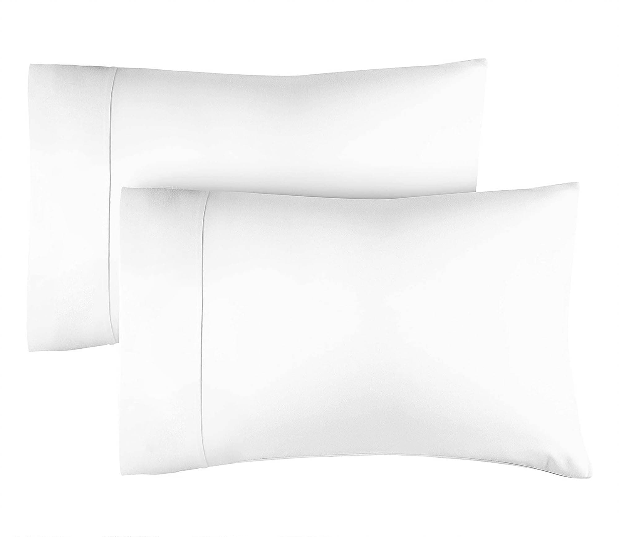 Cotton Queen Size Pillow Cases - Cooling, Breathable & Soft - 400 Thread Count - Machine Washable - White