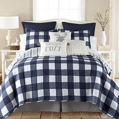 Buffalo Check Quilted Throw - Reversible Pattern