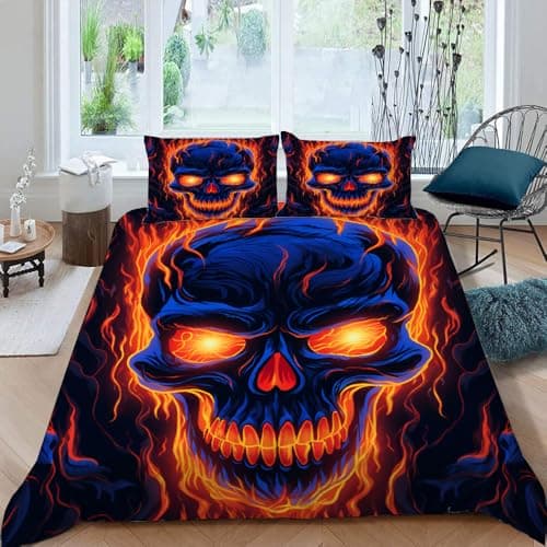 Cook Ice Dragon Decorative 3-Piece Bedding Set, King Size, Mysterious Animals Duvet Cover