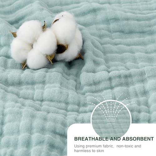 Cyan 100% Cotton Love's Cabin Queen Muslin Blanket, 90"x90"