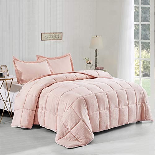 King Size Blue Down Alternative Comforter Set - Reversible Chic Quilt Design