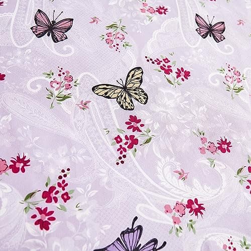 Vintage Flower Printed Full Size Bed Sheet Set with 15 Deep Pocket - 4 Piece Microfiber Patterned Sheet Set