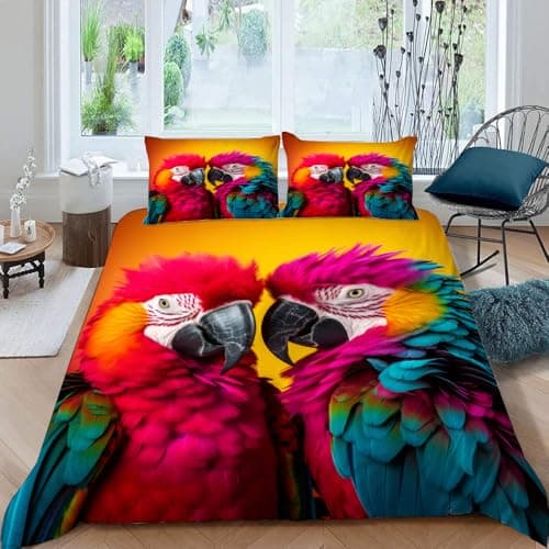 Cook Ice Dragon Decorative 3-Piece Bedding Set, King Size, Mysterious Animals Duvet Cover