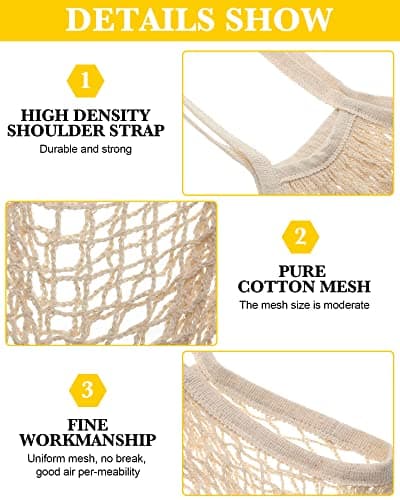 Woanger 24-Piece Reusable Cotton Mesh Produce Shopping Bag Organizer