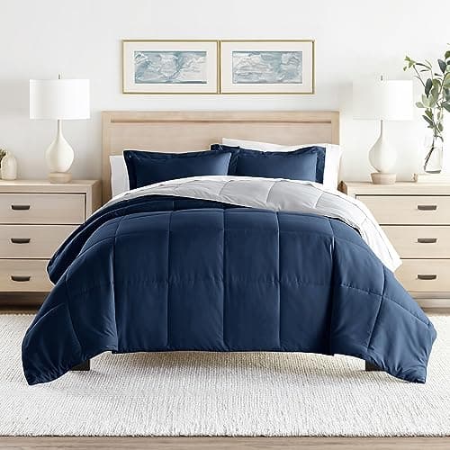 Linen Market Reversible Twin Comforter Set - Soft & Lightweight Down Alternative