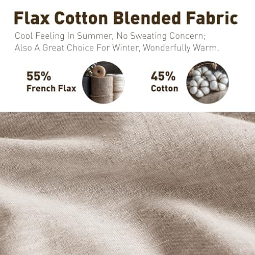 Hyde Lane Organic Linen Sheet Set, Queen, Soft & Breathable