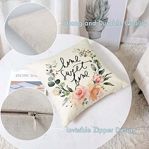 YeeJu Farmhouse Floral 12x12inch Outdoor Throw Pillow Covers