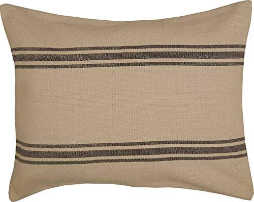 Piper Classics Mill House Stripe Black Beige Sham, 21"x27"