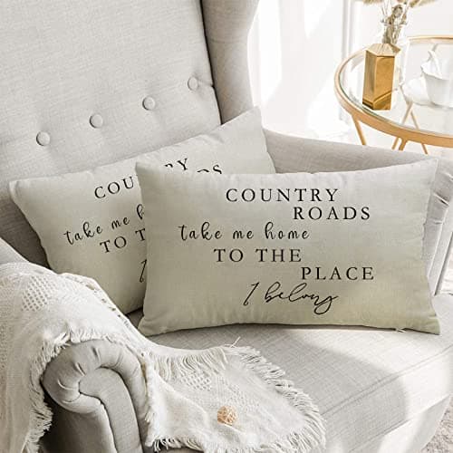 Rustic Christmas Quote Lumbar Pillow Cover 12x20 Farmhouse Decor