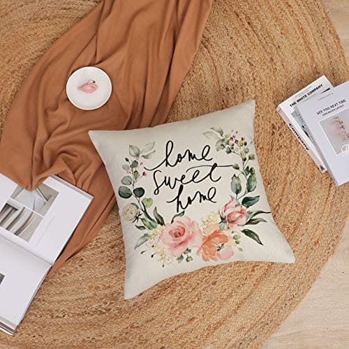YeeJu Farmhouse Floral 12x12inch Outdoor Throw Pillow Covers