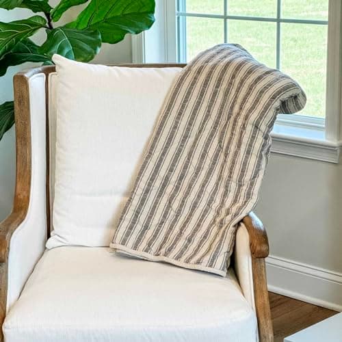 Piper Classics Gray Quilted Throw Blanket 70x55