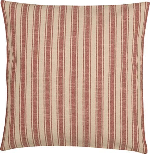 Piper Classics Red Ticking Stripe Throw Pillow Cover, 20x20, Farmhouse Décor