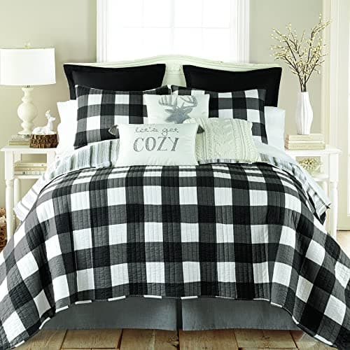 Buffalo Check Quilted Throw - Reversible Pattern