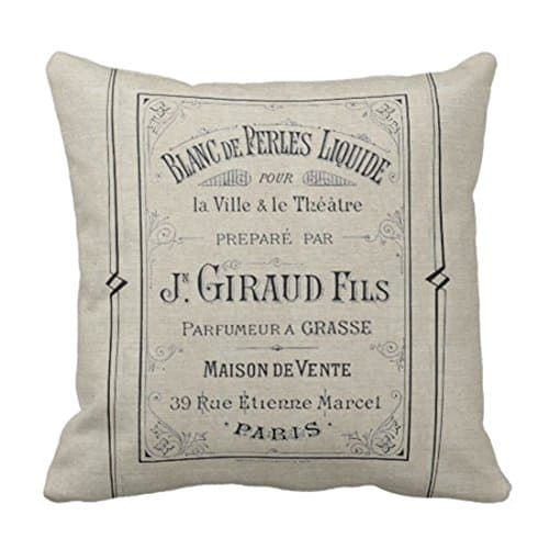 Emvency Vintage French Perfume Ad Pillow Cover