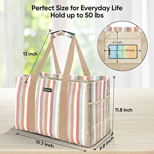 Baleine Stripe Soft 9 Gallon Foldable Tote Bag