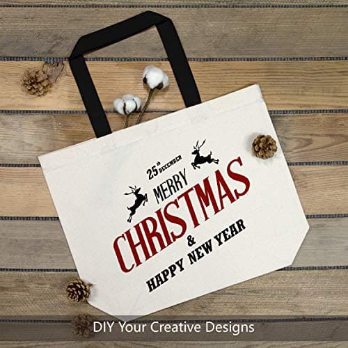TOPDesign 2-Pack Magnetic Snap Canvas Tote Bags, Reusable for Grocery Shopping