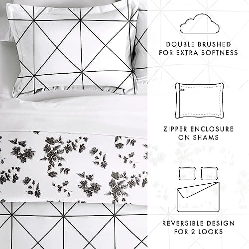 King Size Gray Linen Duvet Cover Set with 2 Pillow Shams - Hotel-Like Comfort & Softness