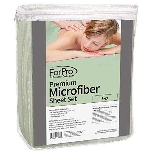 ForPro Professional Premium Microfiber Massage Sheet Set, Sage