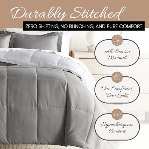 Luxury Reversible King Size Comforter Set with 2 Pillow Shams