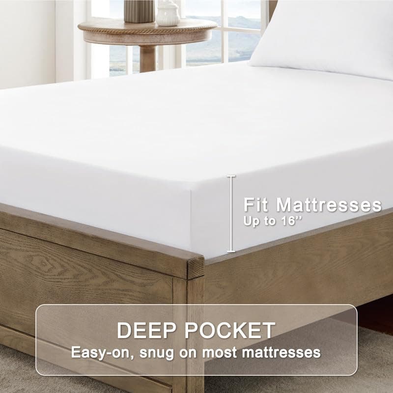 Luxury Full Size Bed Sheets - Ultra Soft Brushed Microfiber - Cooling & Breathable - White