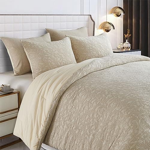 Burnt Orange Cotton Linen Queen Comforter Set