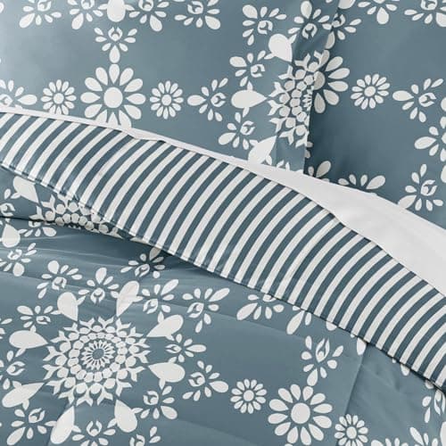 Linen Market Reversible Twin Comforter Set - Soft & Lightweight Down Alternative