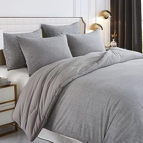 Burnt Orange Cotton Linen Queen Comforter Set