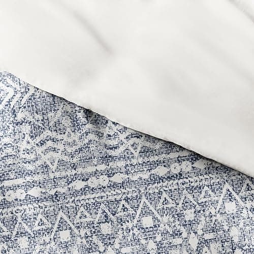 King Size Linen Duvet Cover Set - Navy Blue Color with 2 Pillow Shams