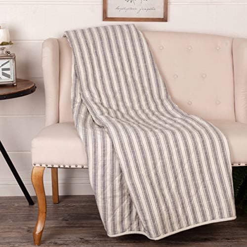 Piper Classics Gray Quilted Throw Blanket 70x55