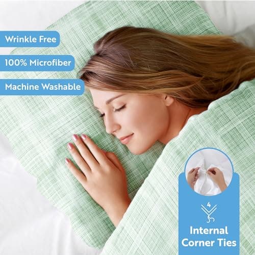 Linen Market Queen Duvet Cover & Shams (Forest) - Hotel-Quality Softness & Exquisite Prints