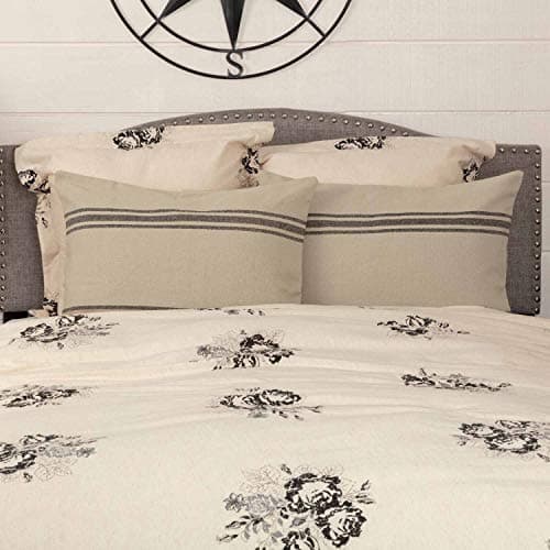 Piper Classics Mill House Stripe Black Beige Sham, 21"x27"