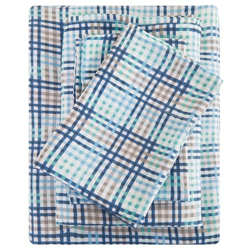 Vintage Flower Printed Full Size Bed Sheet Set with 15 Deep Pocket - 4 Piece Microfiber Patterned Sheet Set