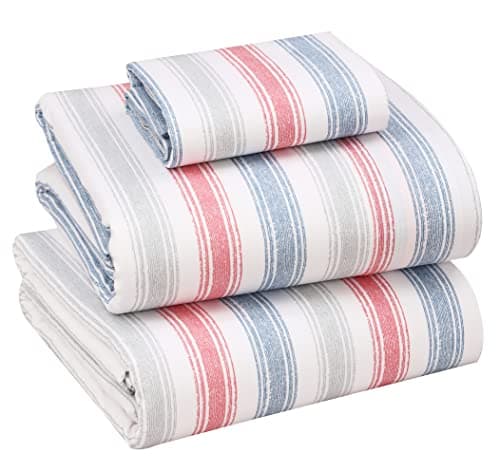 RUVANTI Queen Deep Pocket 4PC Cotton Percale Bed Linen Set