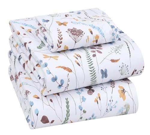 RUVANTI Queen Deep Pocket 4PC Cotton Percale Bed Linen Set