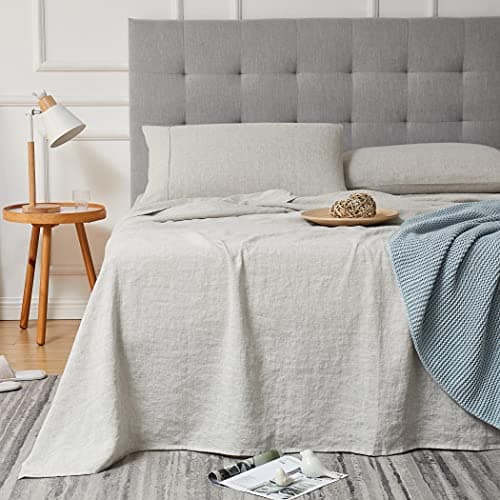 Full Size Linen Bedding Set - 100% French Natural Linen with Stone Washed Finish