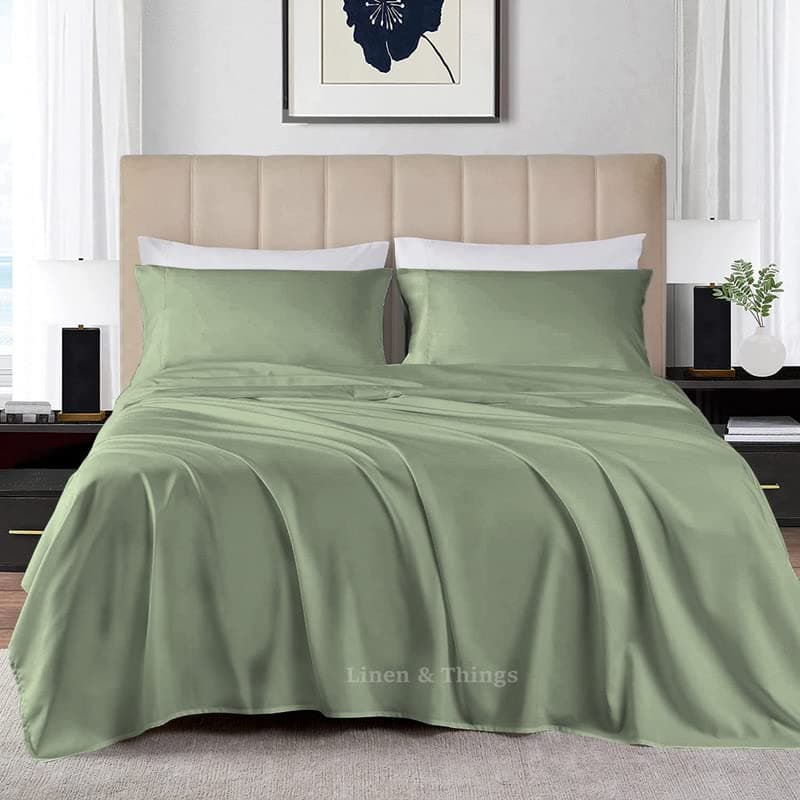 Premium 100% Egyptian Cotton 800 Thread Count 120x80 King Sheet Set, Deep Pocket 18", Mediterranean Blue
