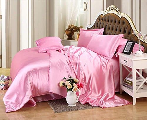 Royal Blue Satin 4-Pc Sheet Set, Queen (1 Flat, 1 Fitted, 2 Pillowcases)