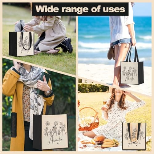 Reusable Canvas Tote Bag for Women - Grandma Mimi Gigi Gifts