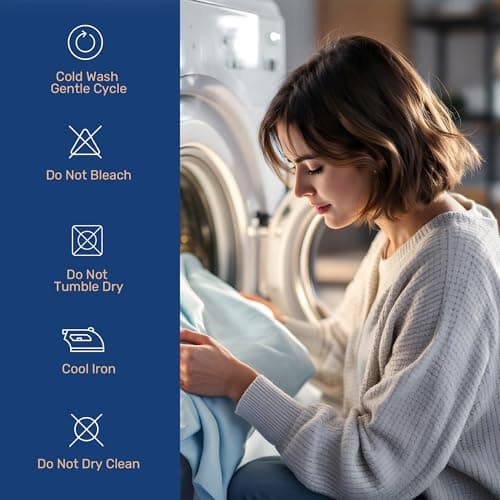 YSSOA Blue Hotel Luxury 4 Piece Bed Sheet Set with Deep Pockets