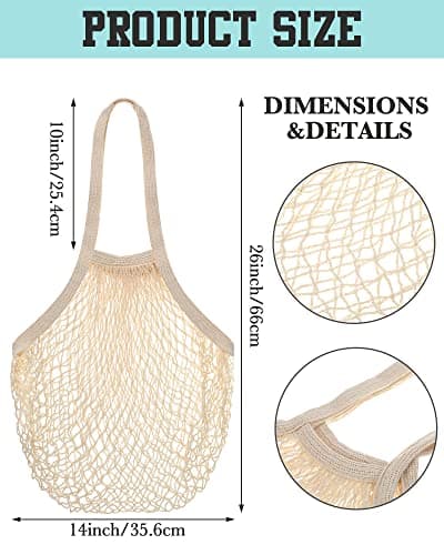Eccly 12-Piece Reusable Mesh Grocery Bag Tote with Handles
