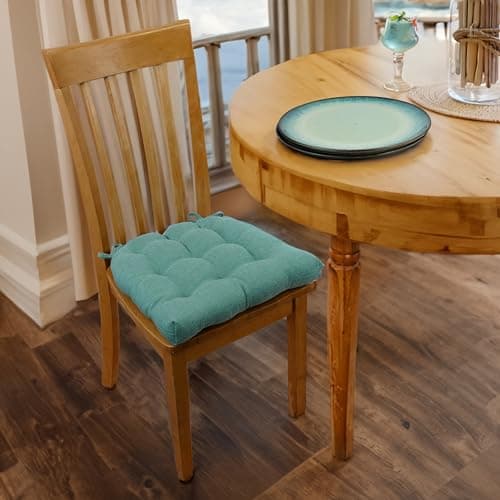 Bravo Seaglass Dining Chair Pad with Ties - Size Extra-Large - Reversible, Machine Washable