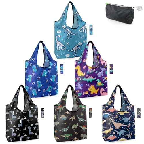 BeeGreen Foldable 50LBS Extra Large Reusable Grocery & Shopping Bags (10 Pack, Colorful)