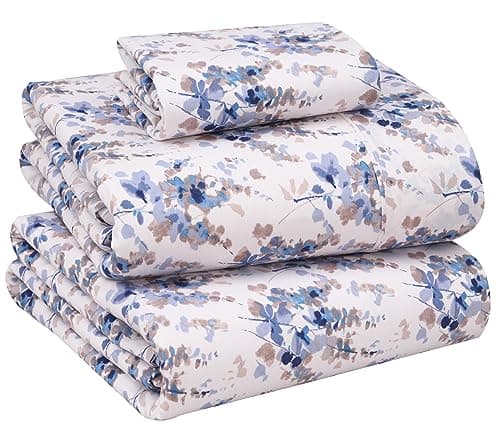 RUVANTI Queen Deep Pocket 4PC Cotton Percale Bed Linen Set