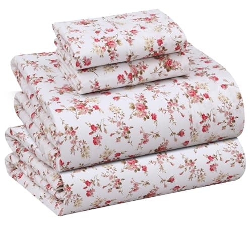 RUVANTI Queen Deep Pocket 4PC Cotton Percale Bed Linen Set