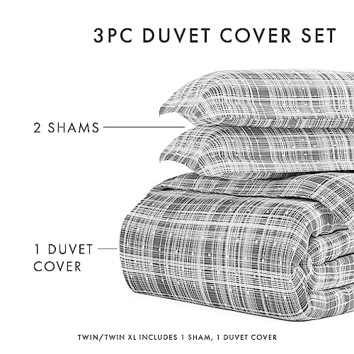 Hotel-Like Comfort Linen Duvet Cover Set - Queen Size (Gray)