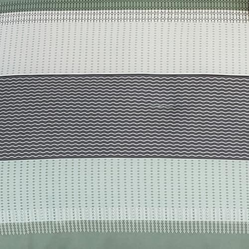 Litanika Queen Comforter Set - Sage Green, Light Green Stripe, All Season Bedding