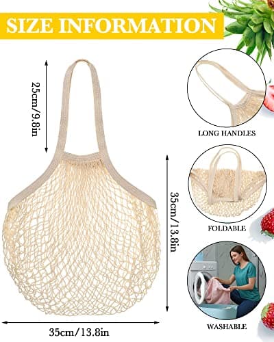 Woanger 24-Piece Reusable Cotton Mesh Produce Shopping Bag Organizer