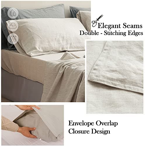 Simple&Opulence 100% Linen 4pcs Deep Pocket Sheet Set - California King