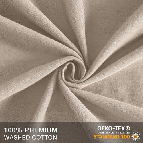 JELLYMONI Linen Grey 20x26 Pillowcases Set of 2 100% Washed Cotton
